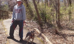 My hubby, with Chazz amongst the beautiful green!
