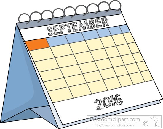 desk calendar september 2016