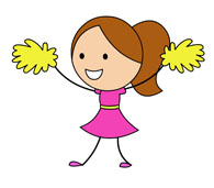 cheerleader with yellow pom pom